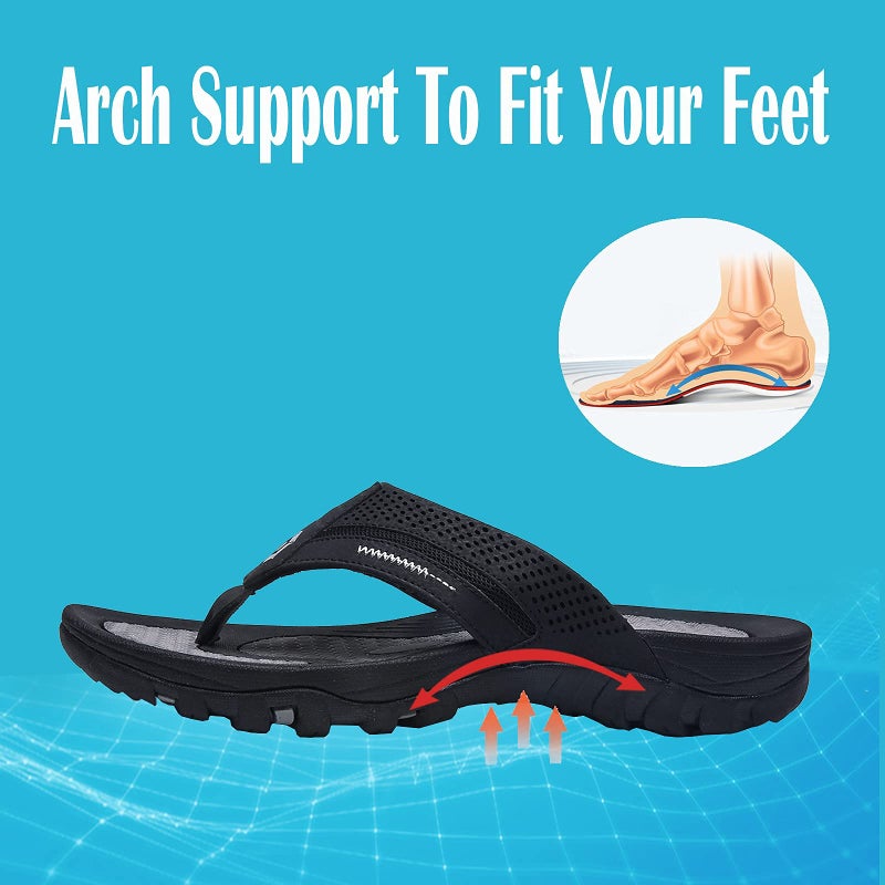 Pulltop Flip Flops for Men, Mens Thong Sandals Waterproof Shower Sandals Summer Outdoor Slippers Non Slip Beach Sandals for Men - Image 4